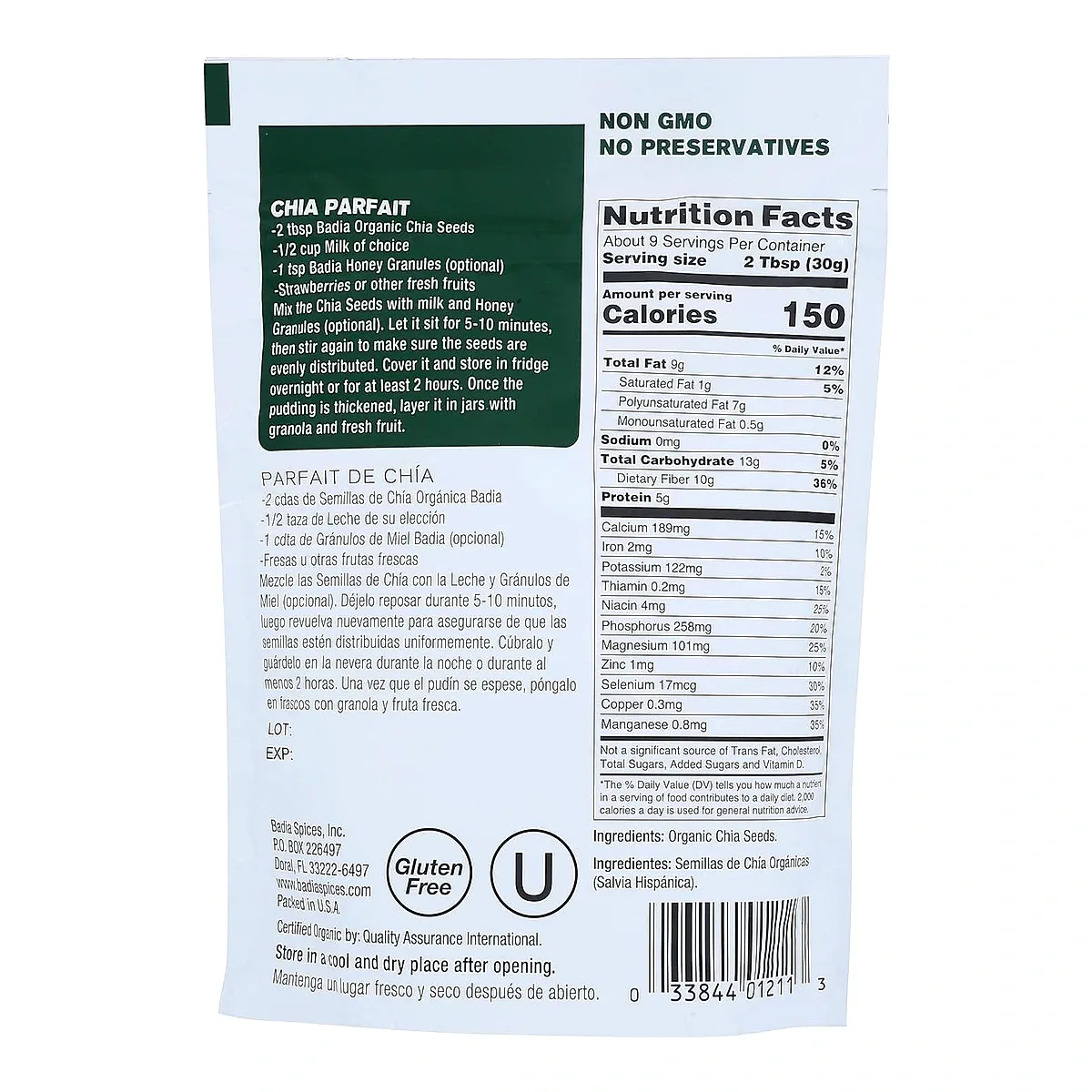 ORGANIC CHIA SEED 8/9 ONZAS imagen 3