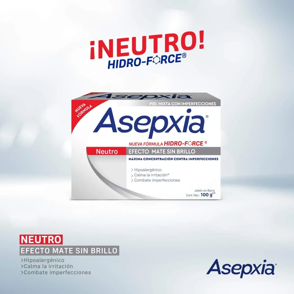 JABON EN BARRA ASEPXIA NEUTRO 100GR imagen 4