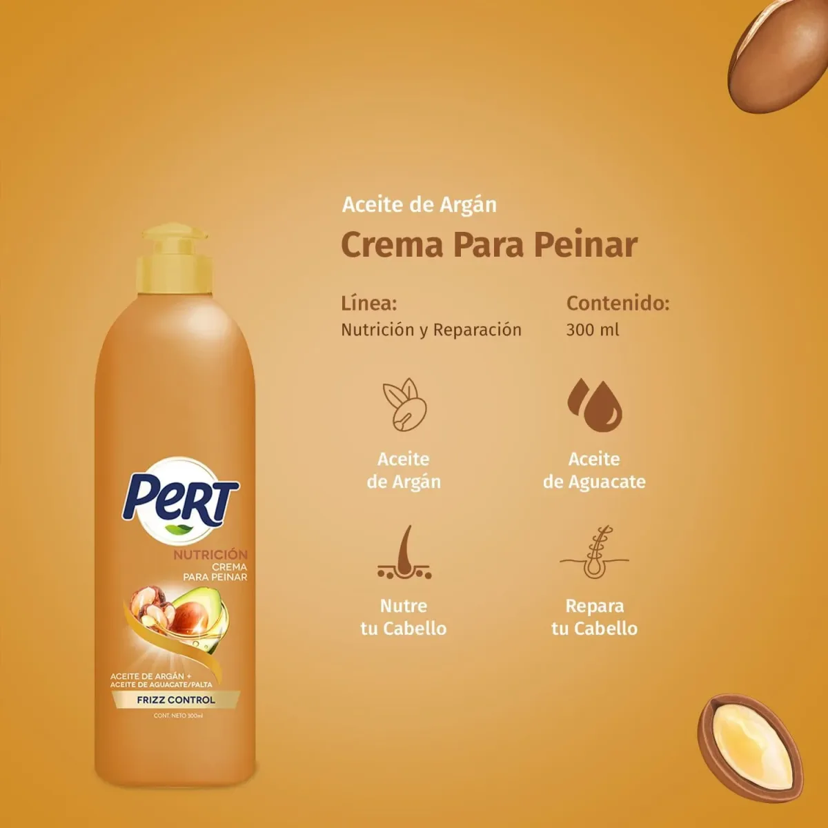 CREMA DE PEINAR PERT 12 X 300 ML ARGAN imagen 3